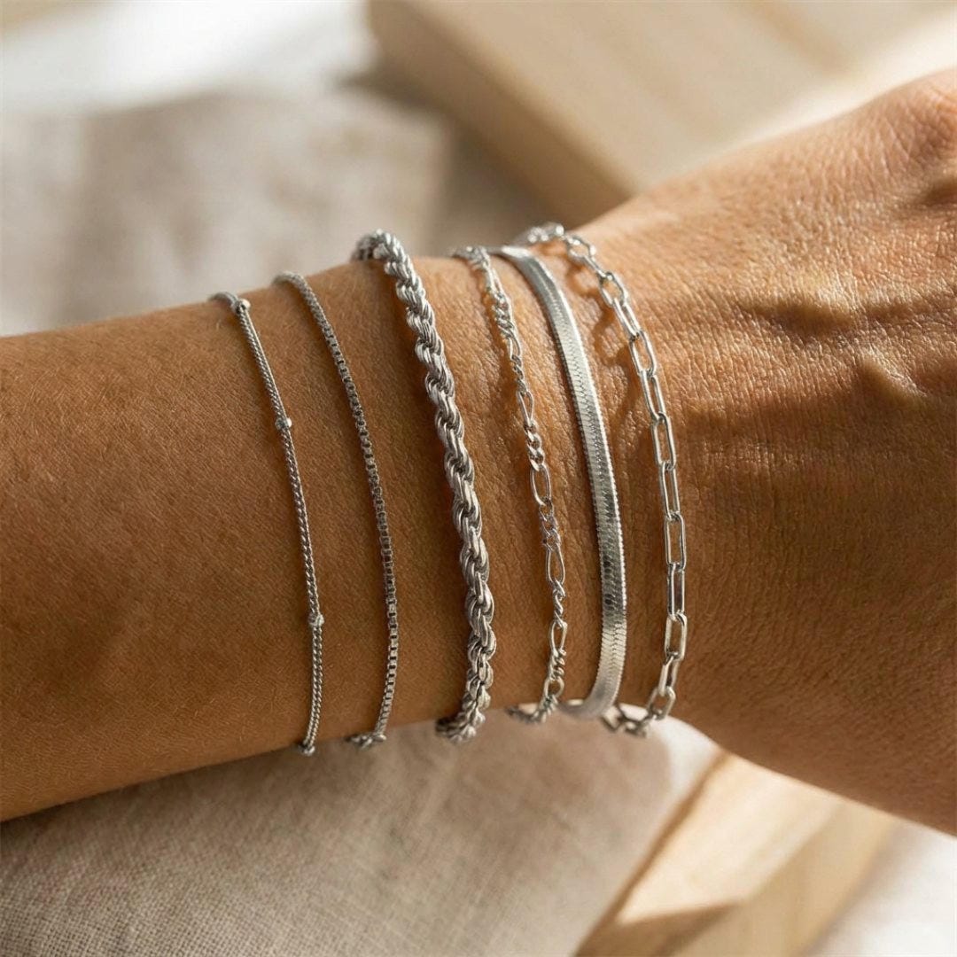 Angela | Six Piece Chain Bracelet Set