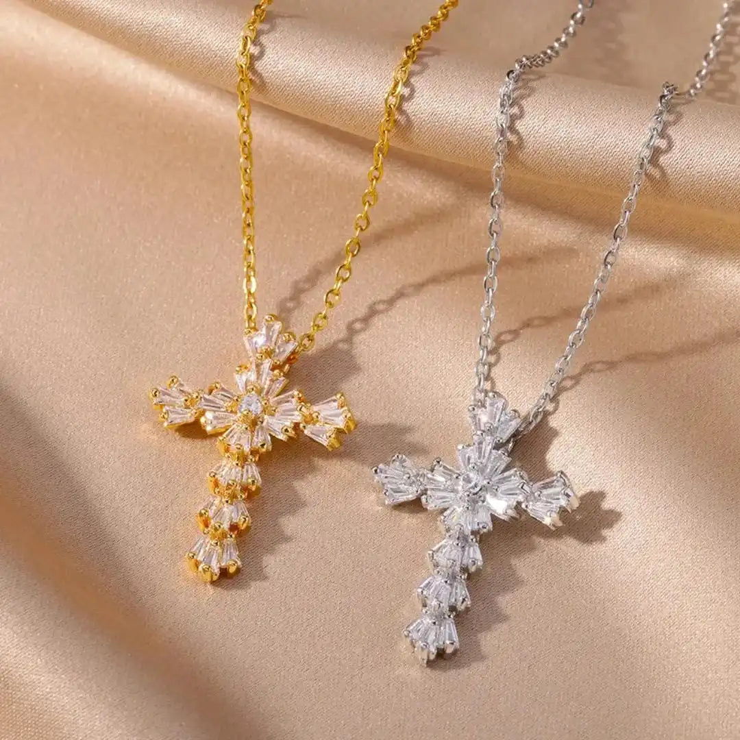 Alma | Sparkling Cross Pendant Necklace