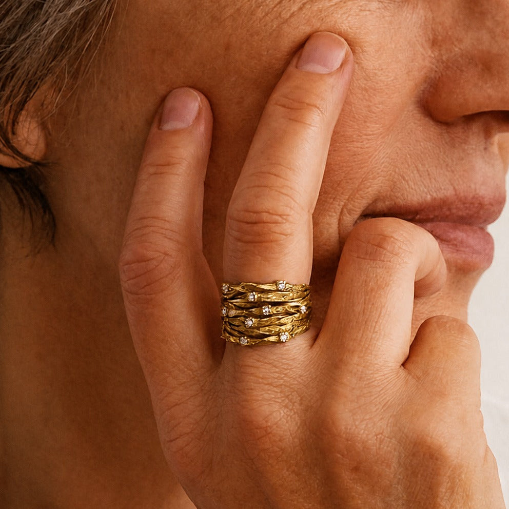 Stella | Woven Gold Tone Ring