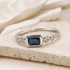Yvonne | Rectangular Blue Stone Ring