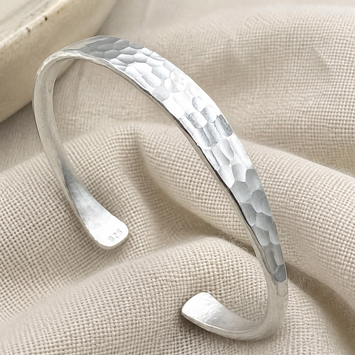 Nadine | Hammered Open Cuff Bracelet