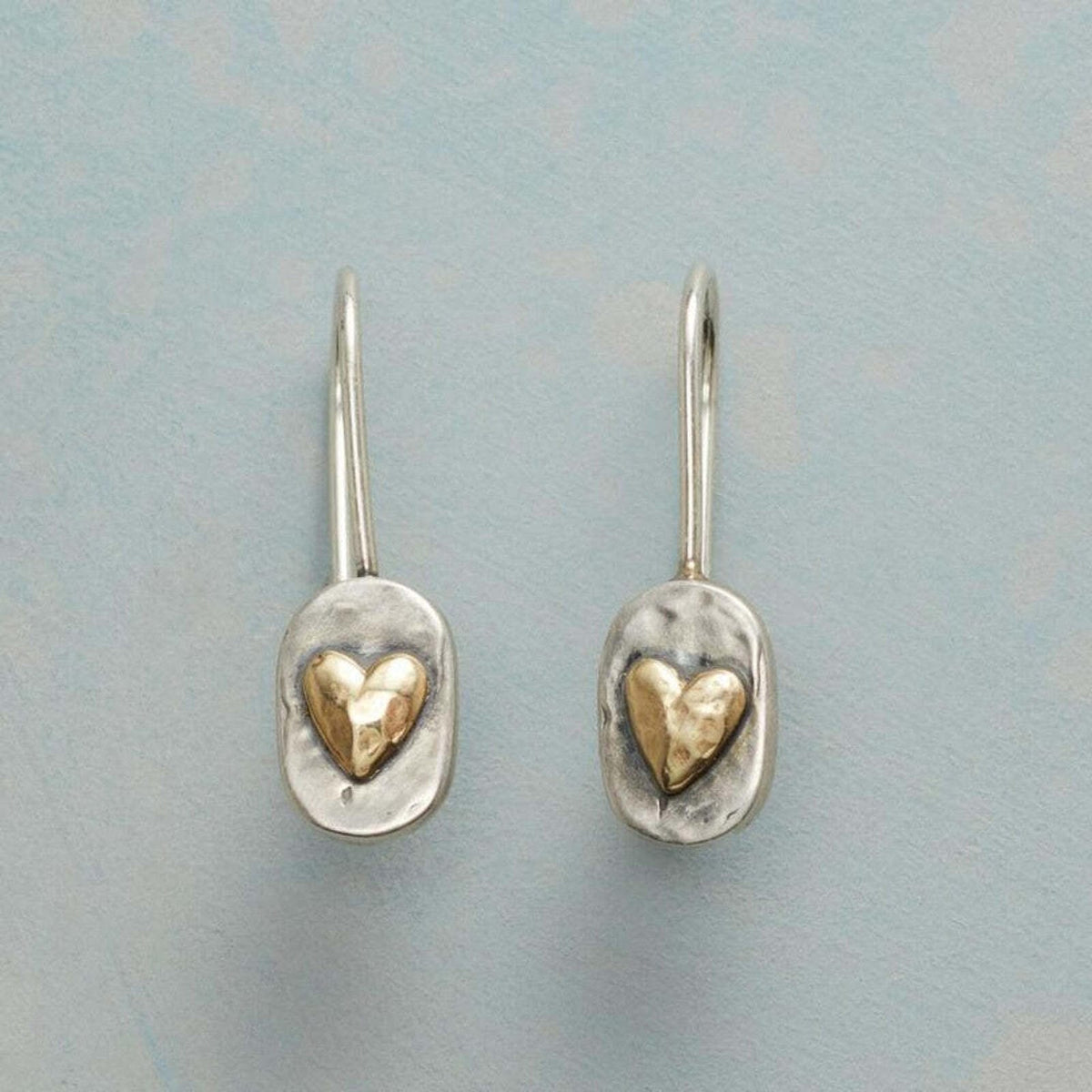 Annabel | Two-Tone Heart Drop Earrings