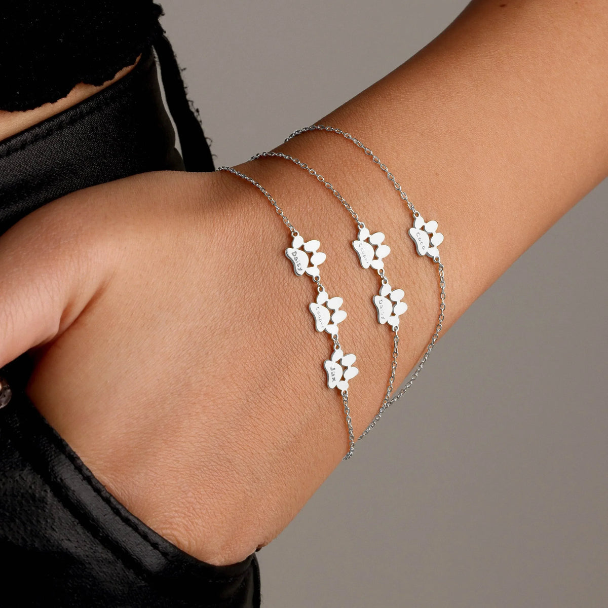 Ariel | Paw Print Name Bracelet