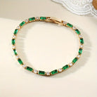 Matilda | Green Stone Gold-Tone Bracelet