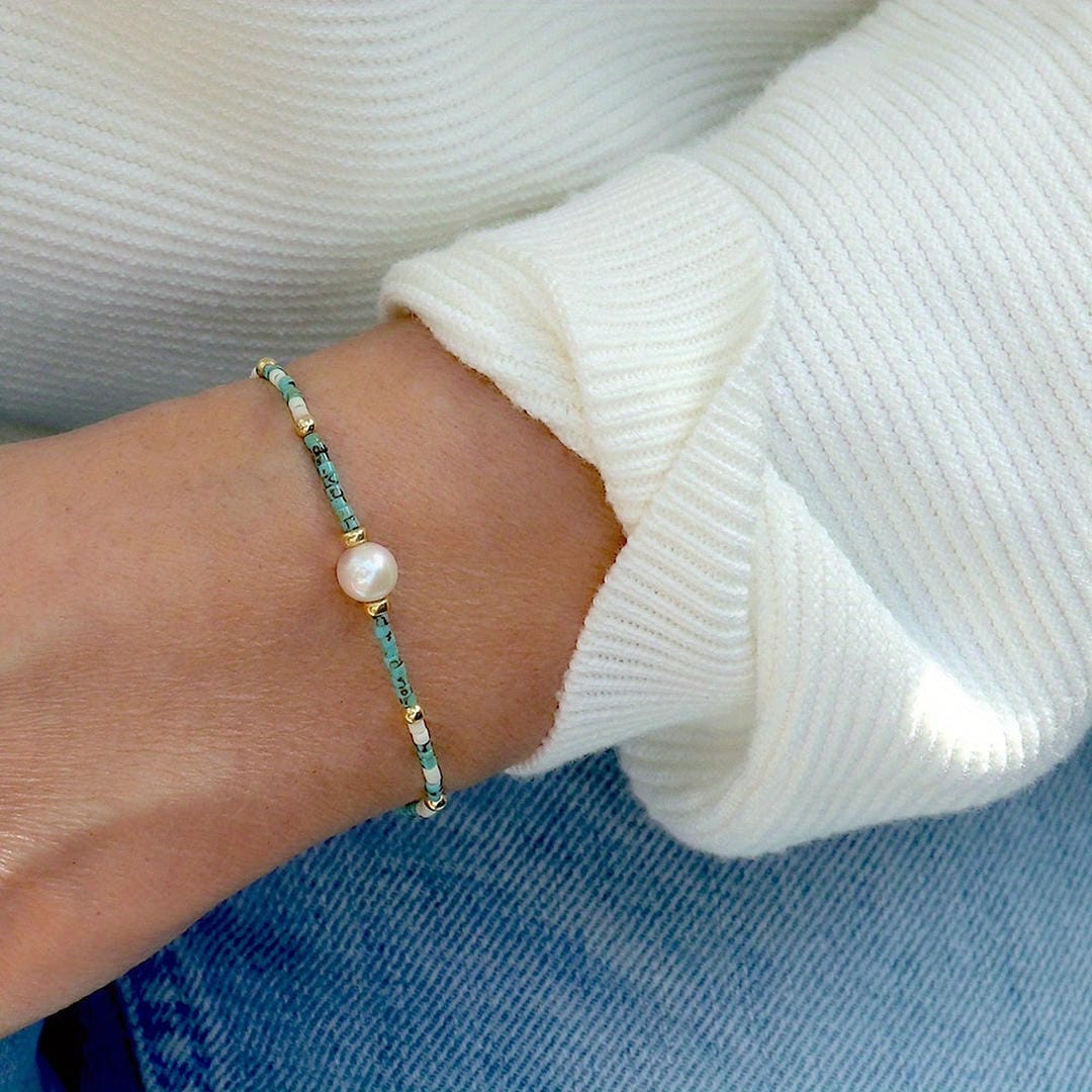 Leila | Teal Seed Bead Bracelet
