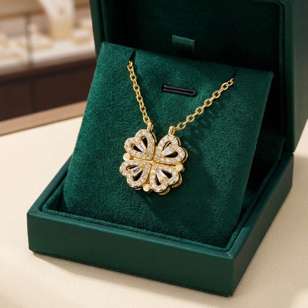 Olive | Clover and Heart Pendant Necklace
