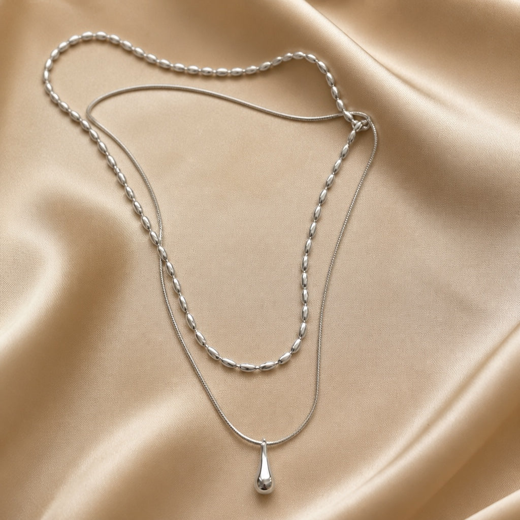 Roberta | Double Layer Teardrop Necklace