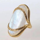 Lucille | White Stone Gold Tone Ring