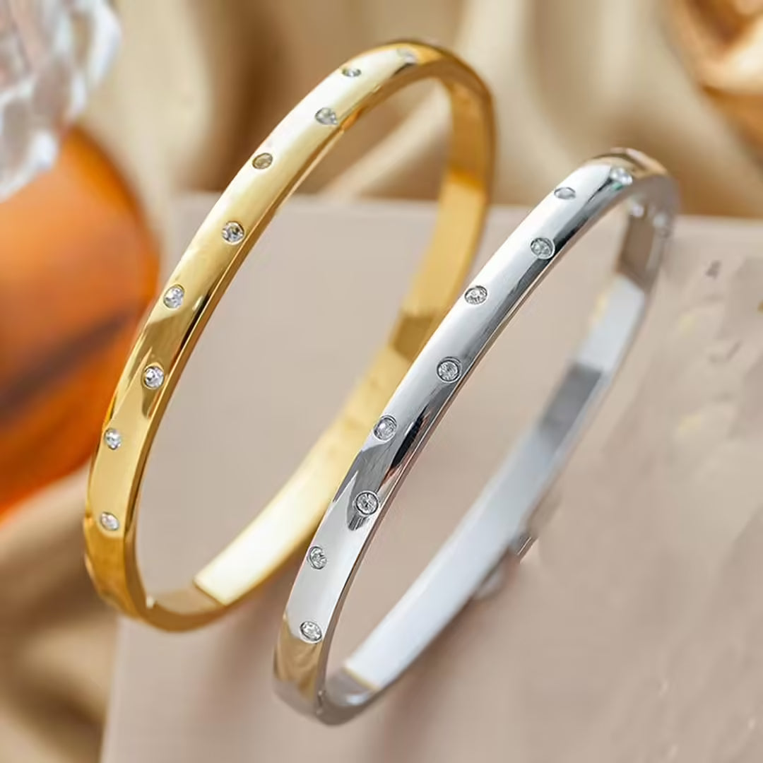 Myrtle | Stone Dot Bangle Bracelet