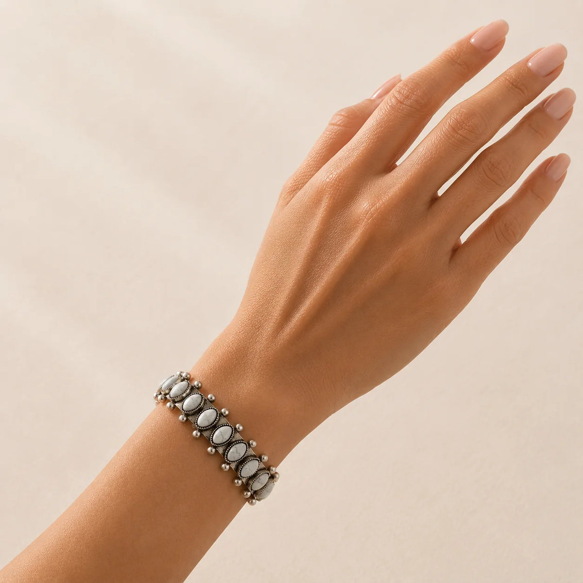 Philippa | Turquoise Blue Stone Stretch Bracelet