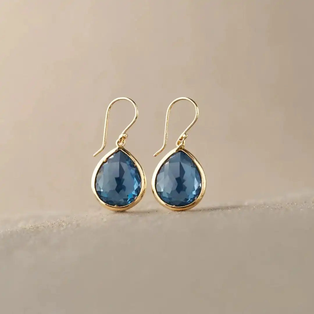 Lena | Blue Teardrop Earrings