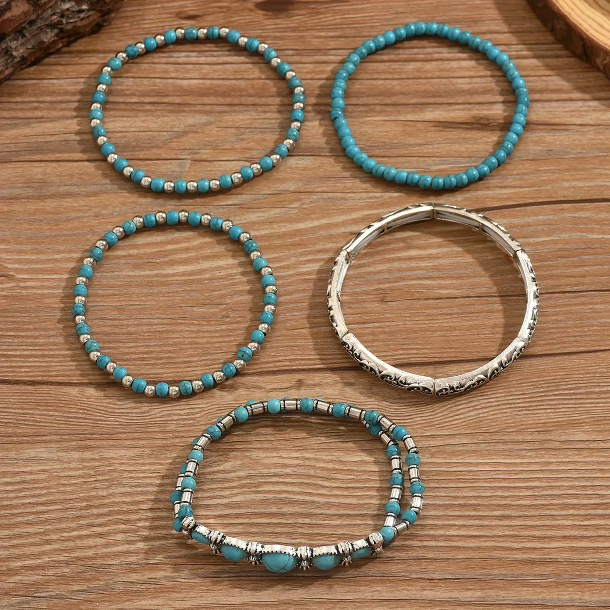 Ivana | Turquoise Blue Layered Bead Bracelet