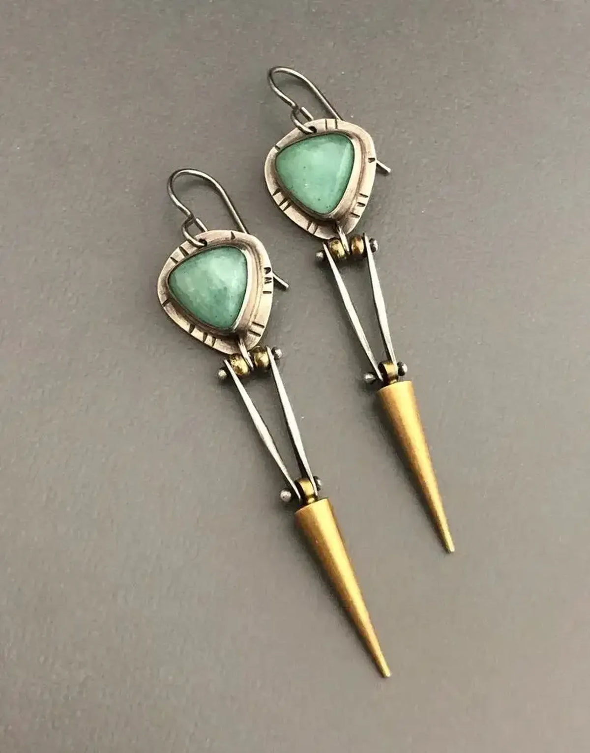 Gillian | Triangle Stone Bar Drop Earrings