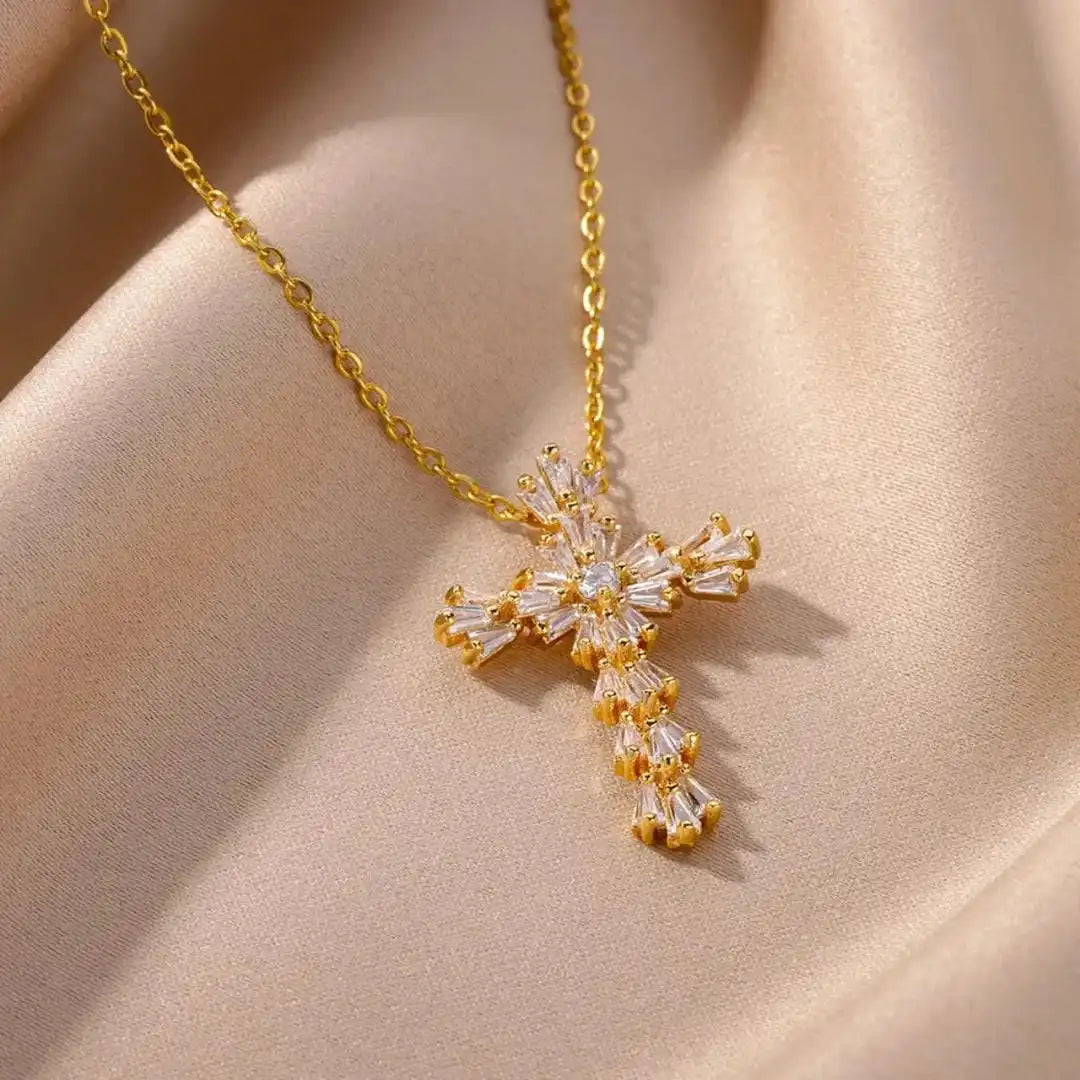 Alma | Sparkling Cross Pendant Necklace