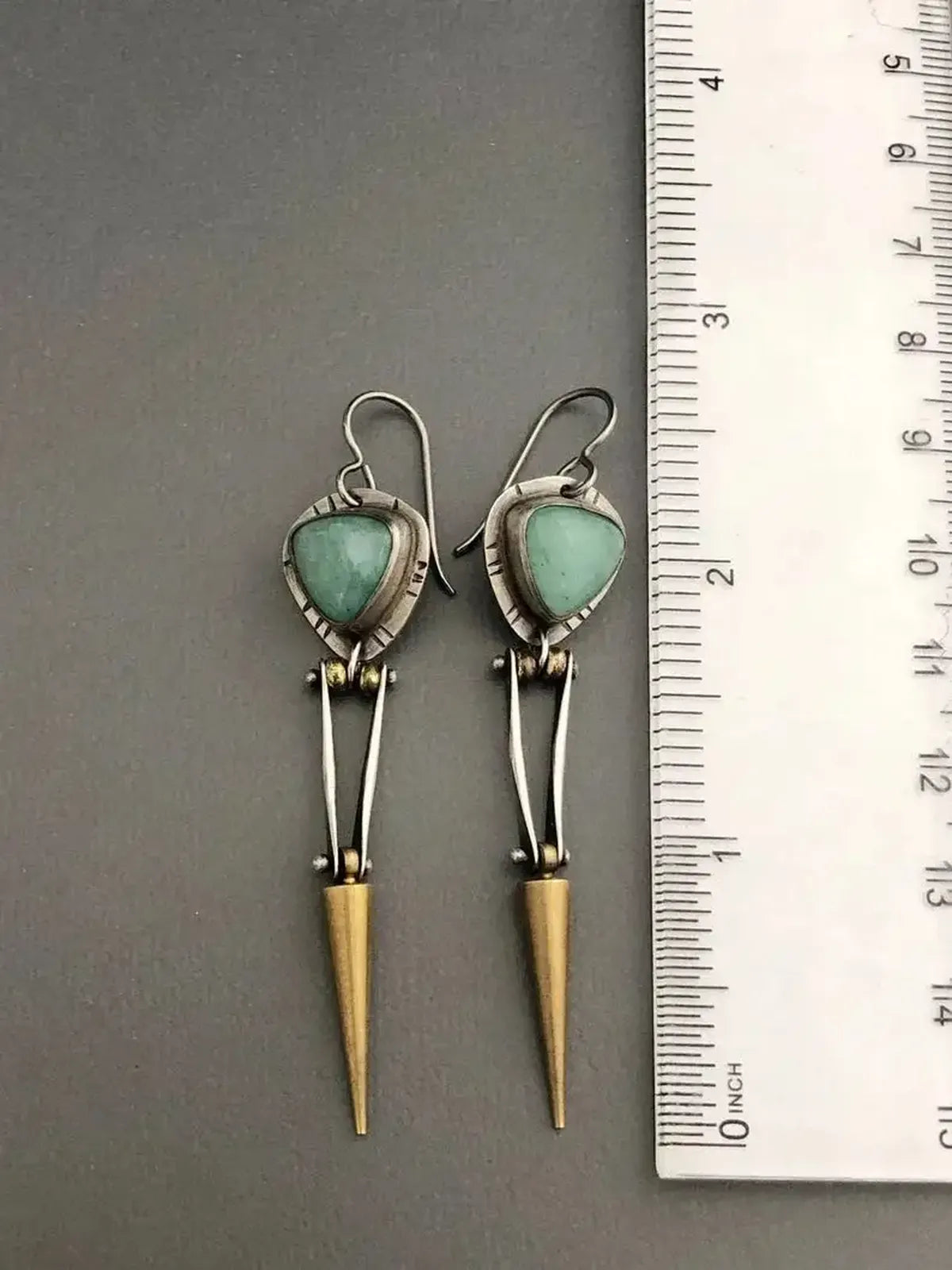 Gillian | Triangle Stone Bar Drop Earrings