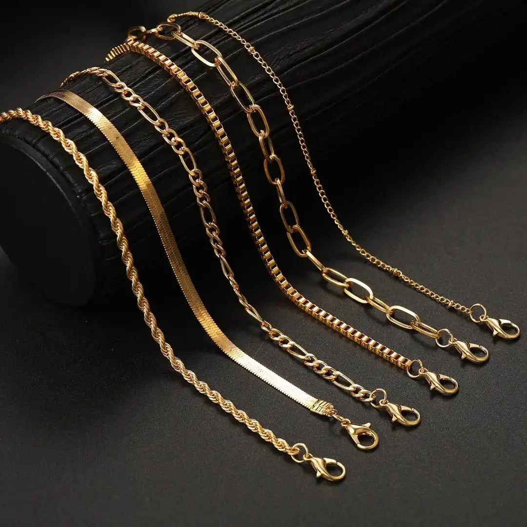 Angela | Six Piece Chain Bracelet Set
