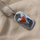 Doris | Red Heart Tag Necklace