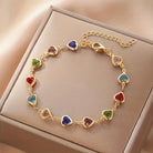 Helen | Rainbow Heart Stone Bracelet