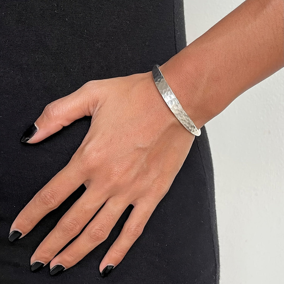 Nadine | Hammered Open Cuff Bracelet