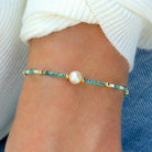 Leila | Teal Seed Bead Bracelet