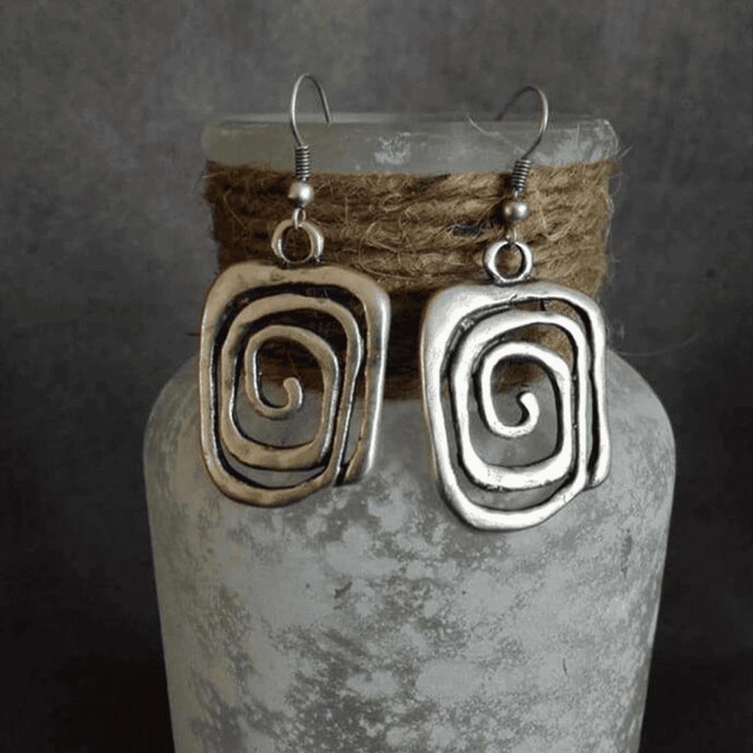 Clara | Silver-Tone Spiral Earrings