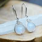 Martha | Milky Blue Stone Drop Earrings