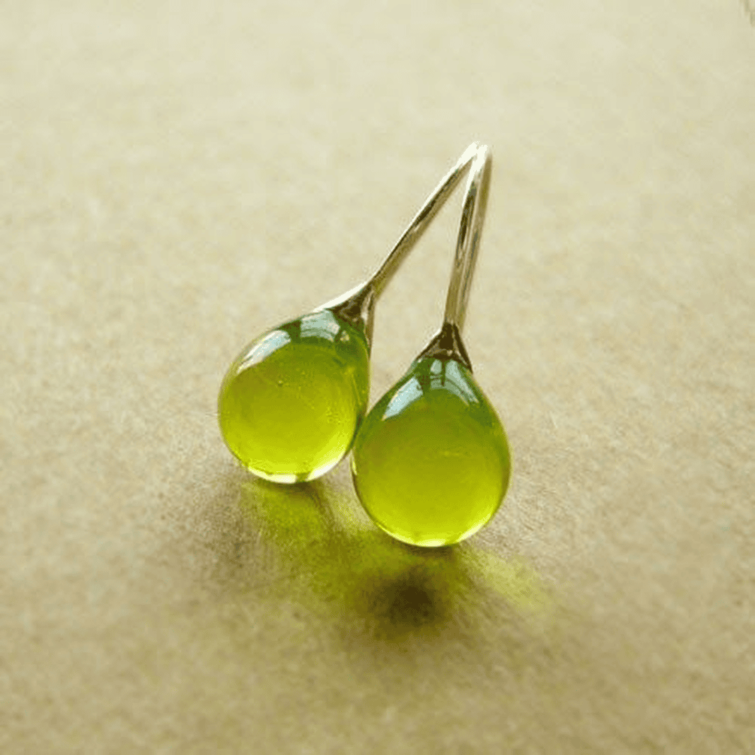 Bridget | Faceted Olive Drop Earrings
