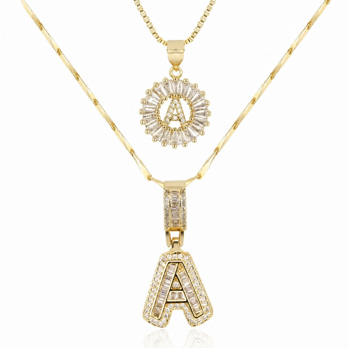 Edna | Initial Letter Necklace Set