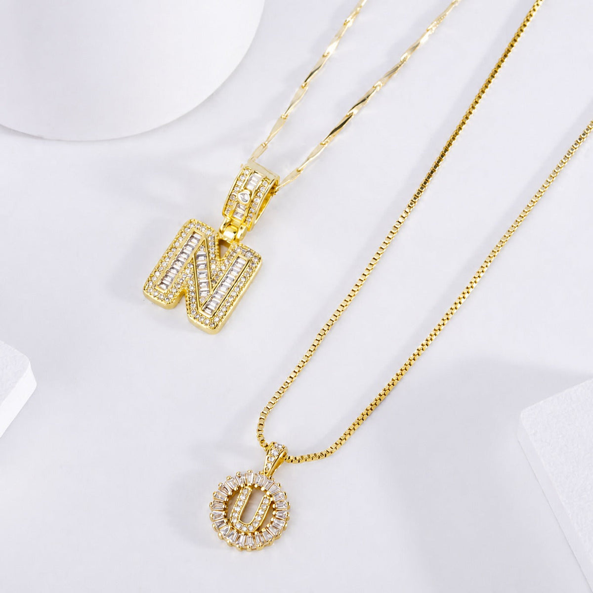 Edna | Initial Letter Necklace Set