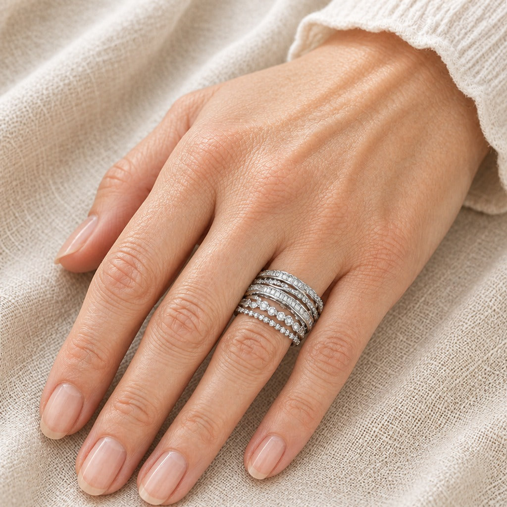 Hazel | Layered Clear Stone Ring