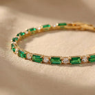 Matilda | Green Stone Gold-Tone Bracelet