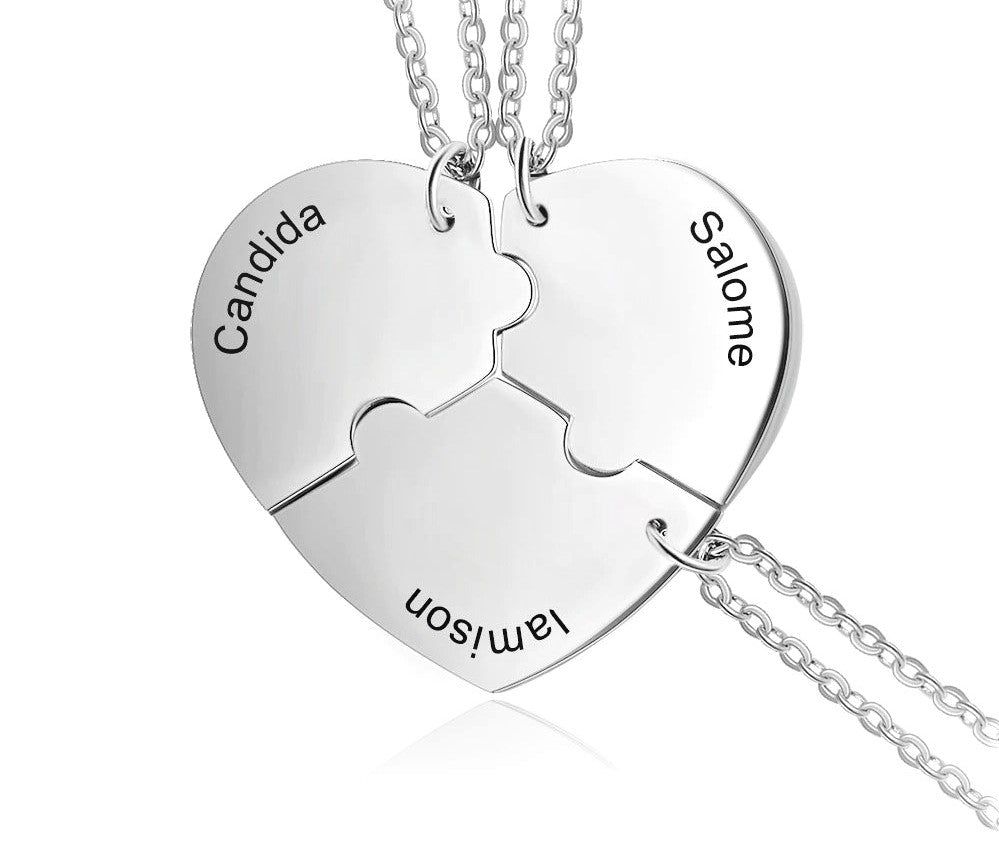 Lola | Three Piece Heart Puzzle Necklace Set