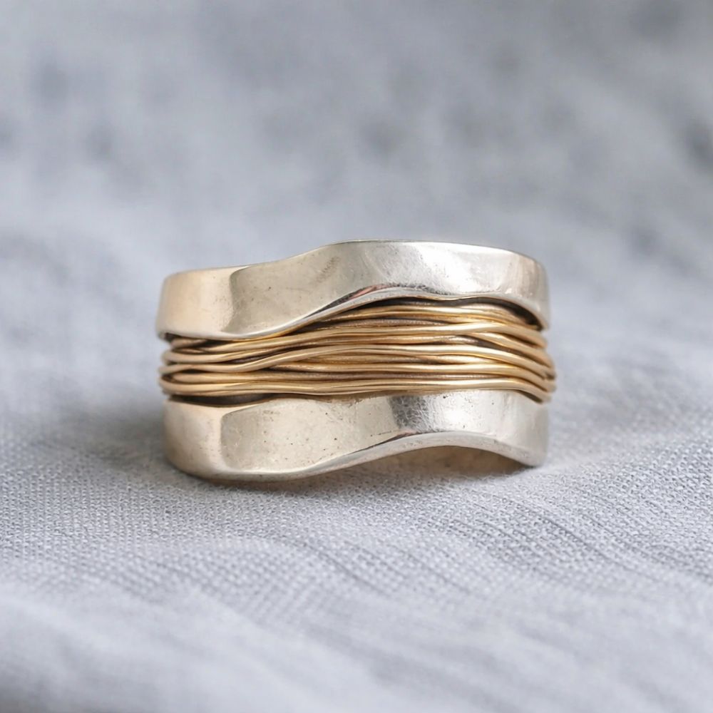 Elena | Two-Tone Thread Wrap Ring