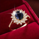 Jolene | Oval Blue Stone Halo Ring