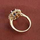 Jolene | Oval Blue Stone Halo Ring